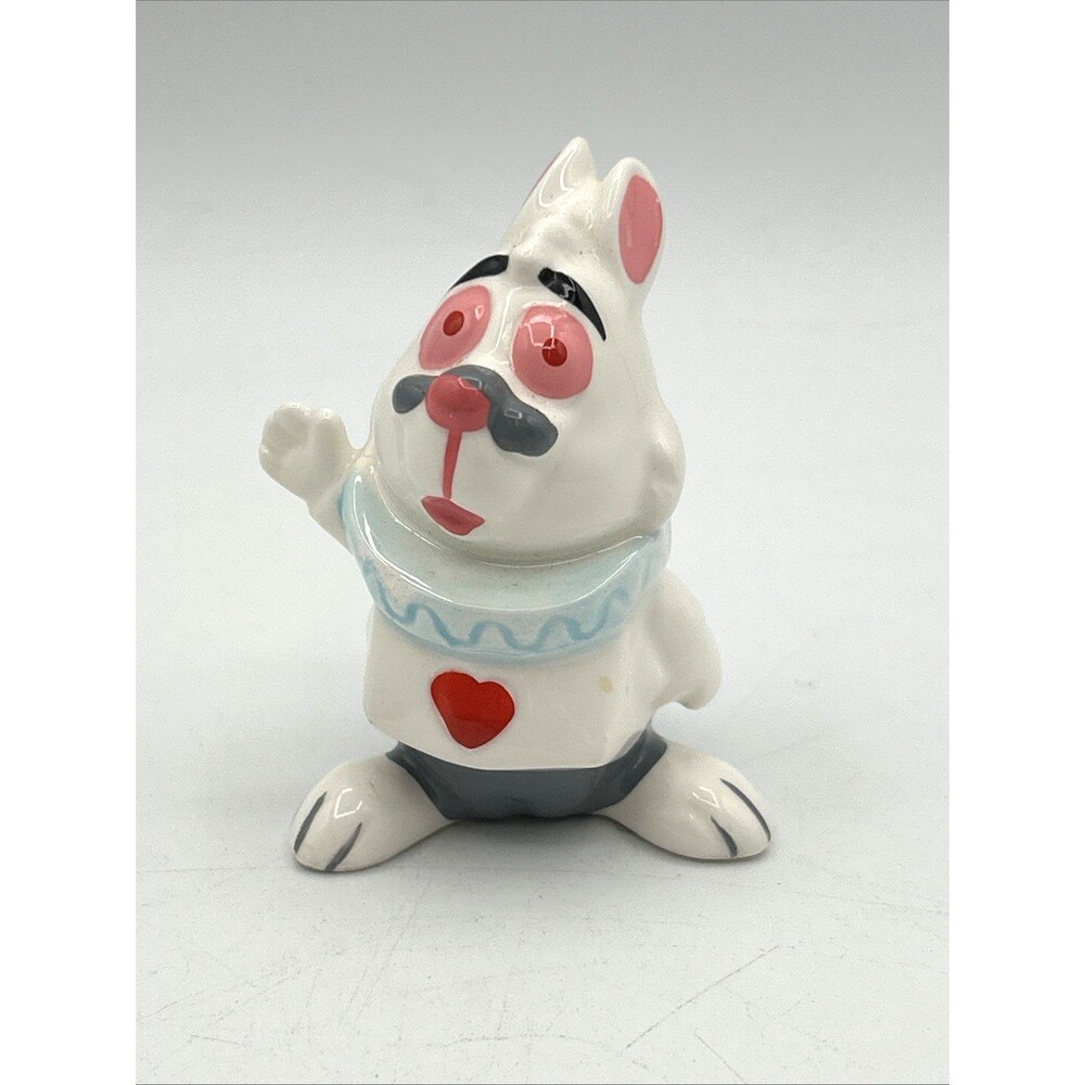 VTG WDP Disney White Rabbit Alice in Wonderland Ceramic Figurine Japan 2.75"